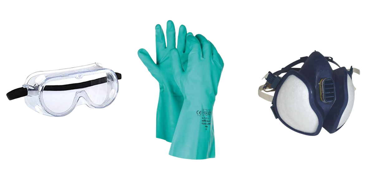 Safety gear for pool chemicals