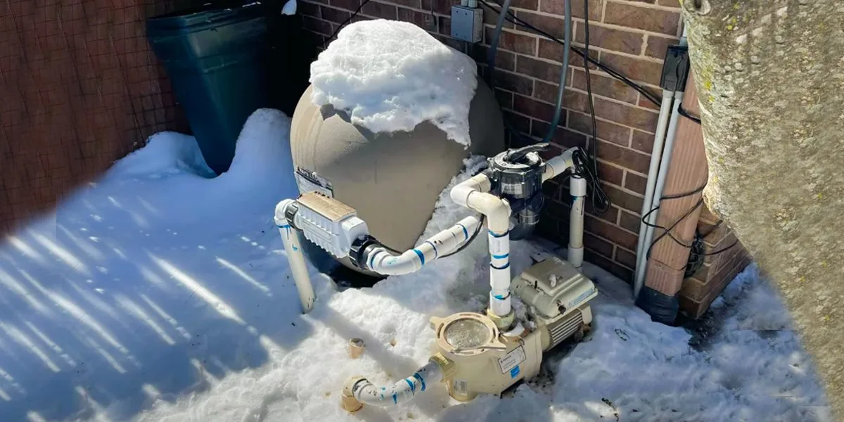 Pool equipment in winter